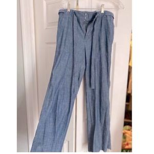 Gap size 2, chambray wide leg jeans w/ tie front